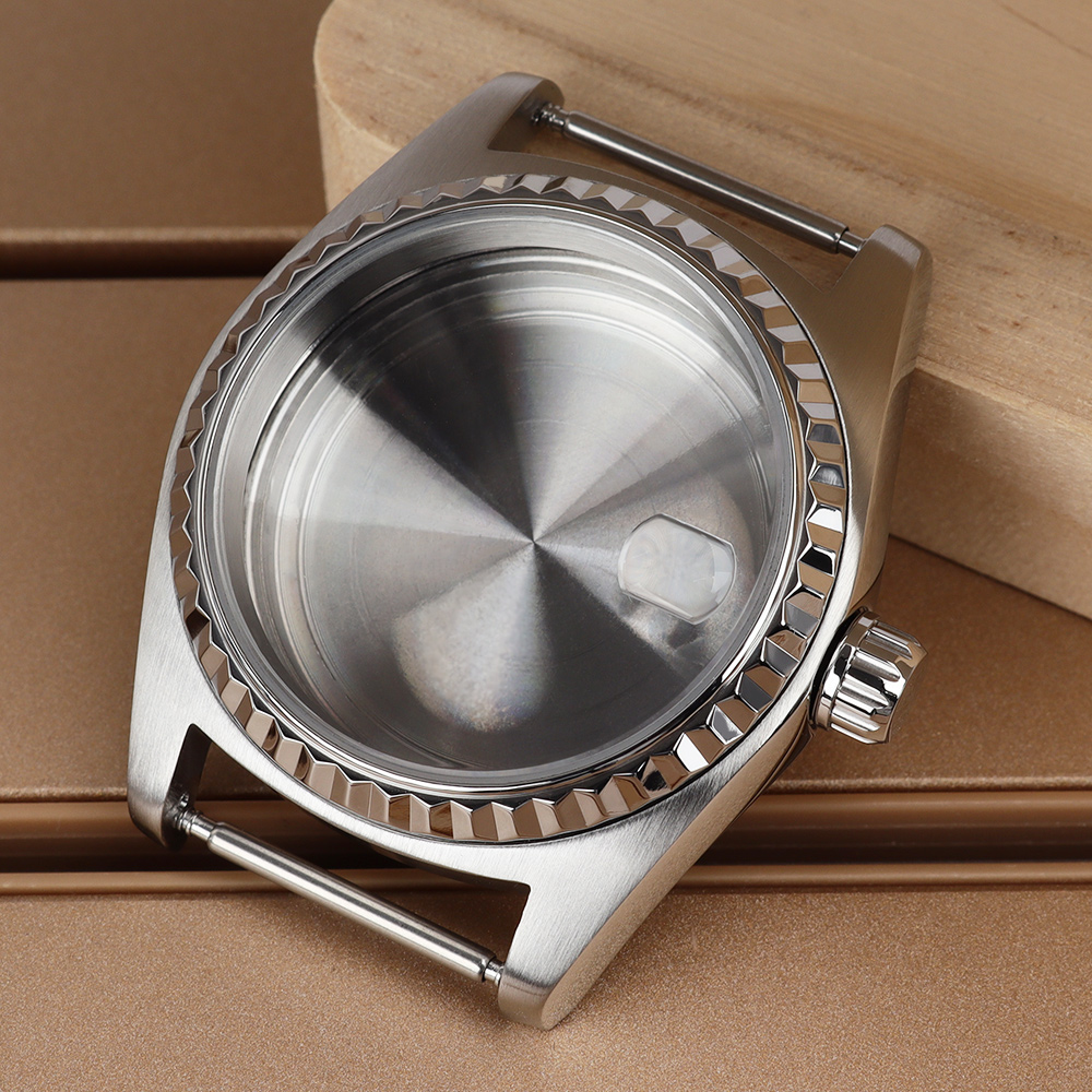 Reel Case - Cajas de reloj plateadas pulidas NH35