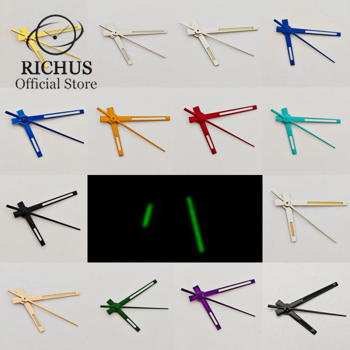 Reel Case - RICHUS-manecillas plateadas azul cielo, naranja, Morado,