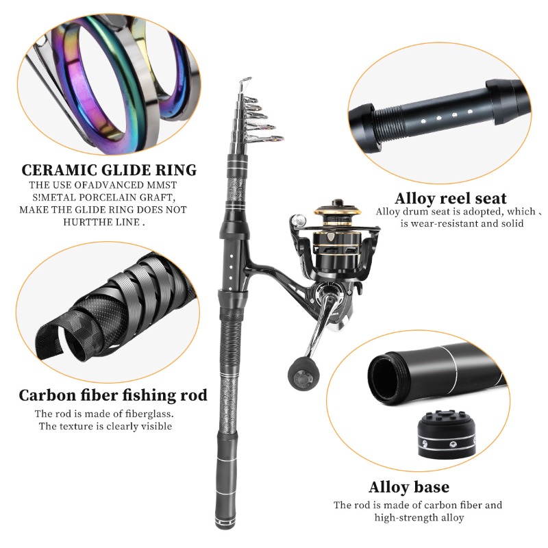 Caña de pescar telescópica de  - Reel Spare Spool reseña y precio